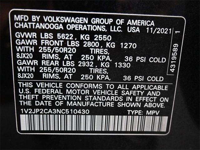 2022 Volkswagen Atlas 2.0T SE w/Technology FWD - 22914182 - 3