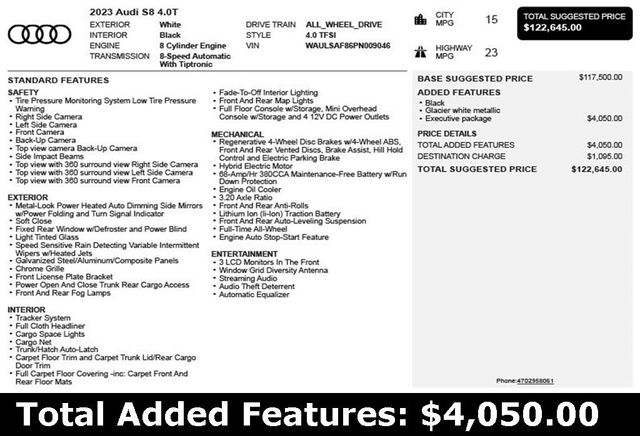 2023 Audi S8 4.0 TFSI - 22893196 - 2