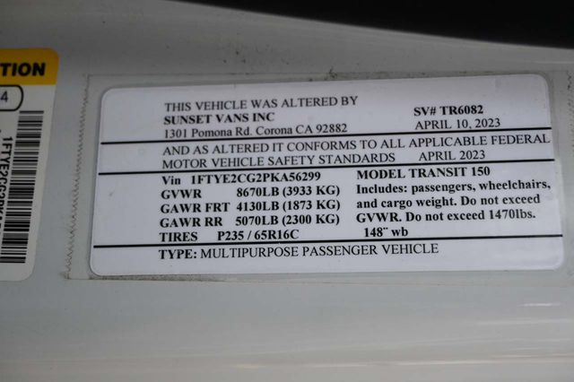 2023 Ford Transit Cargo Van XL Handicap Mobility Van - 22896357 - 35