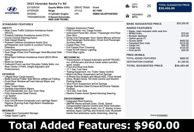 2023 Hyundai Santa Fe SE FWD - 22923922 - 2
