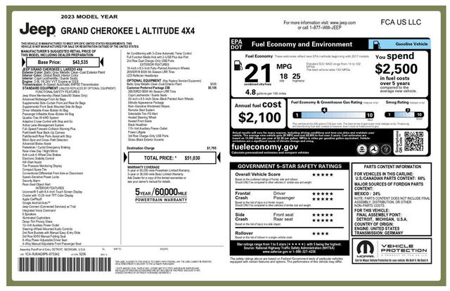 2023 Jeep Grand Cherokee L Altitude 4X4  - 22936785 - 6