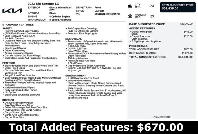 2023 Kia Sorento LX FWD - 22906758 - 2
