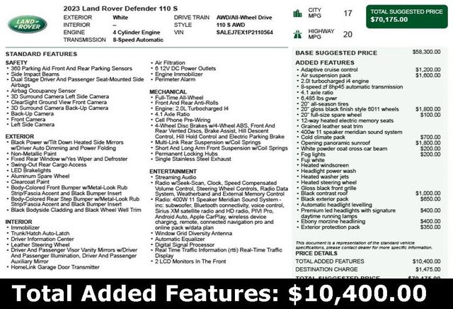 2023 Land Rover Defender 110 S AWD - 22852017 - 2