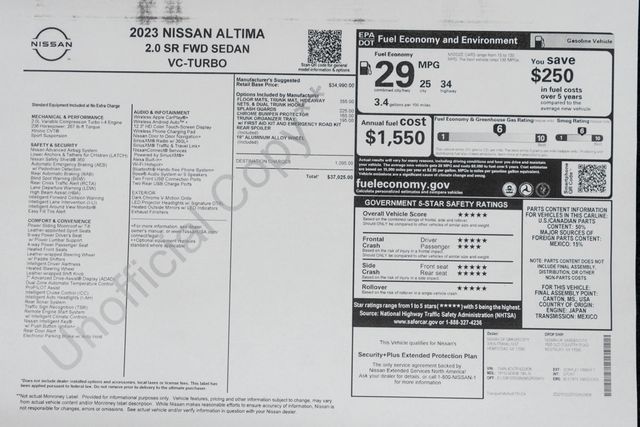 2023 Nissan Altima 2.0 SR Sedan - 22912935 - 45