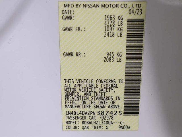 2023 Nissan Altima 2.5 SV Sedan - 22918099 - 45
