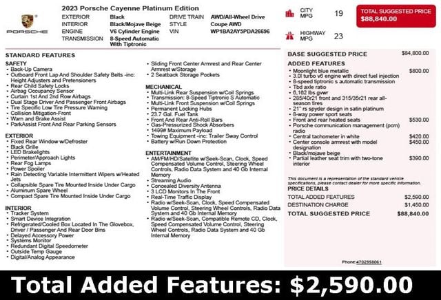 2023 Porsche Cayenne Platinum Edition Coupe - 22890406 - 2
