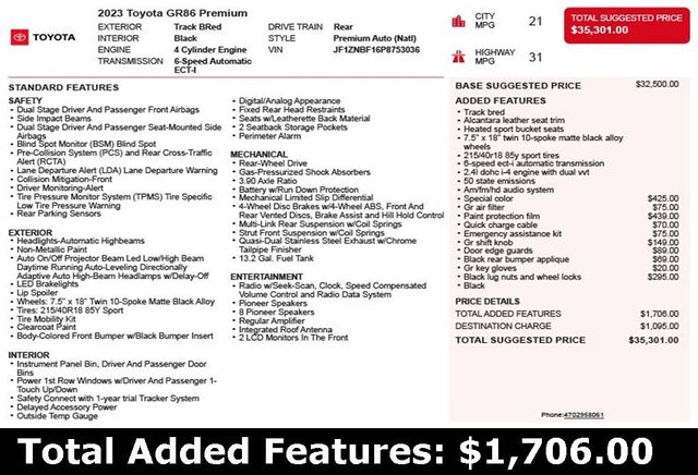 2023 Toyota GR86 Premium Automatic - 22930873 - 2