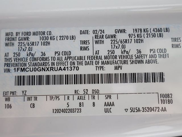 2024 Ford Escape Active FWD - 22924281 - 53