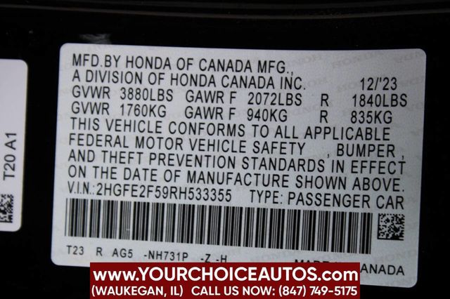 2024 Honda Civic Sedan Sport CVT - 22871827 - 42