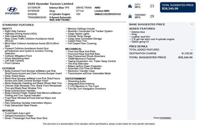 2024 Hyundai Tucson Limited AWD - 22899632 - 2