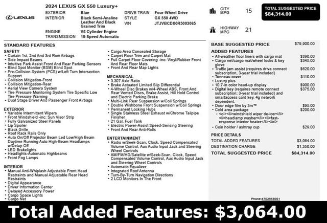 2024 Lexus GX GX 550 Luxury+ 4WD - 22870955 - 2