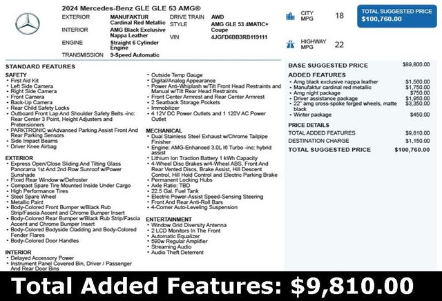 2024 Mercedes-Benz GLE AMG GLE 53 4MATIC+ Coupe - 22904608 - 2