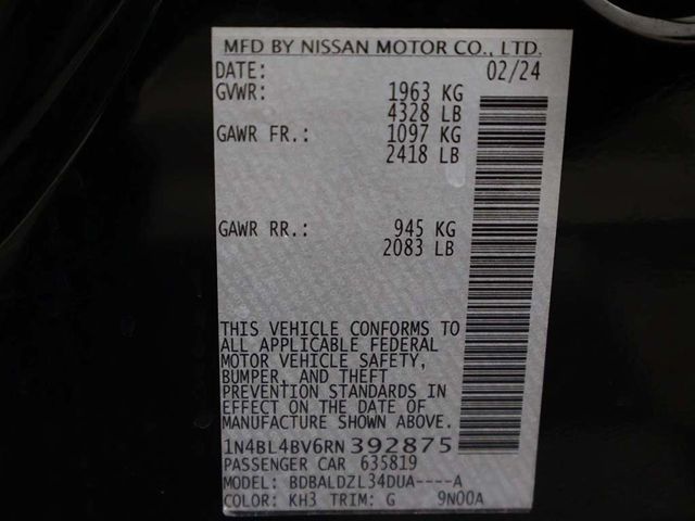 2024 Nissan Altima 2.5 S Sedan - 22929482 - 44