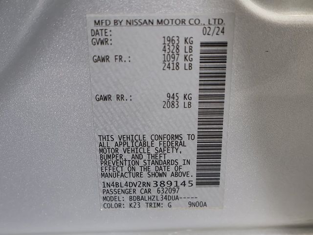 2024 Nissan Altima 2.5 SV Sedan - 22918685 - 45