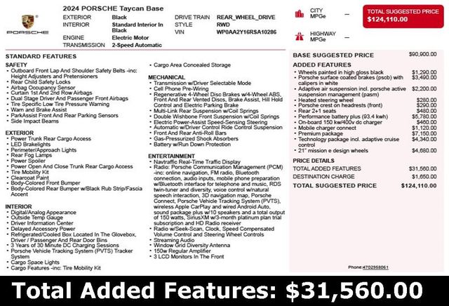 2024 Porsche Taycan RWD - 22913145 - 2