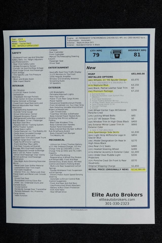 2024 Porsche Taycan RWD - 22937450 - 47