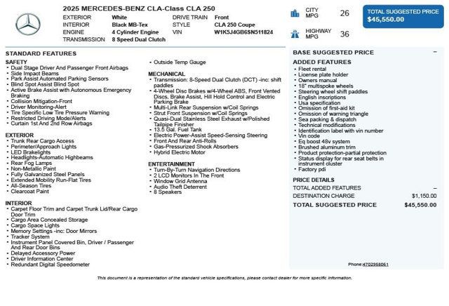 2025 Mercedes-Benz CLA CLA 250 Coupe - 22914264 - 2