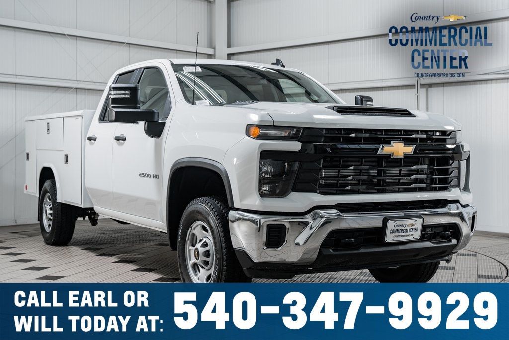 Summit White 2024 Chevrolet Silverado 2500HD Work Truck Double Cab LB 4WD Pickup Truck Four-Wheel Drive Automatic