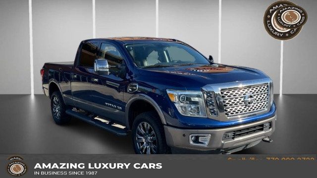 Deep Blue Pearl 2016 Nissan Titan XD Platinum Reserve Crew Cab 4WD Pickup Truck Four-Wheel Drive 6-Speed Automatic