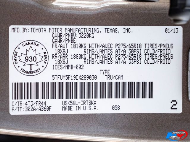 2013 Toyota Tundra  - $30,985