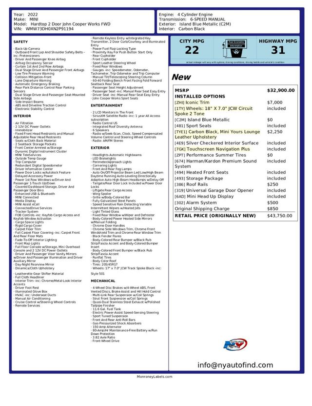 2022 MINI Hardtop - $27,822