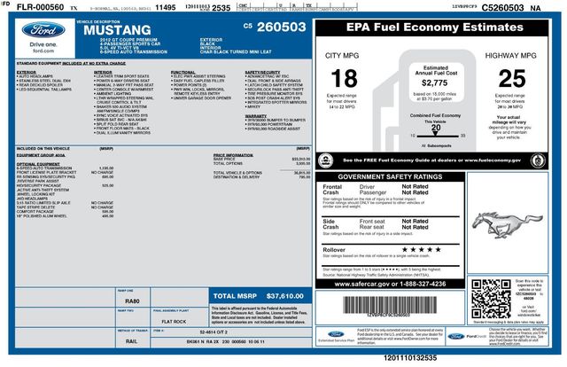 2012 Ford Mustang - $12,822
