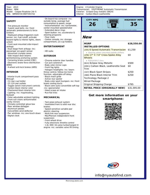 2013 MINI Cooper - $14,822