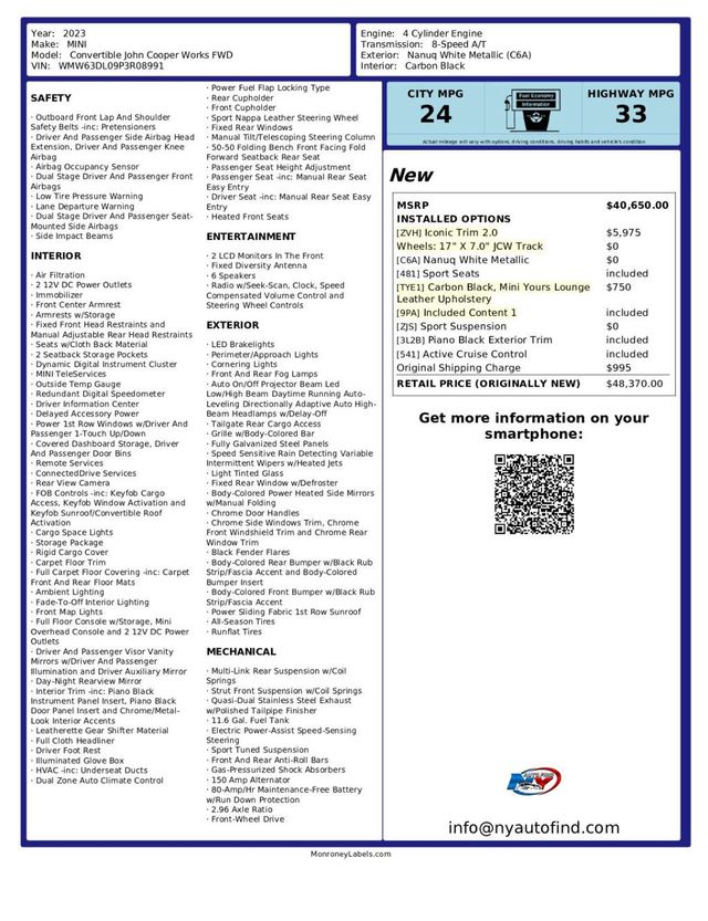 2023 MINI Cooper - $28,822