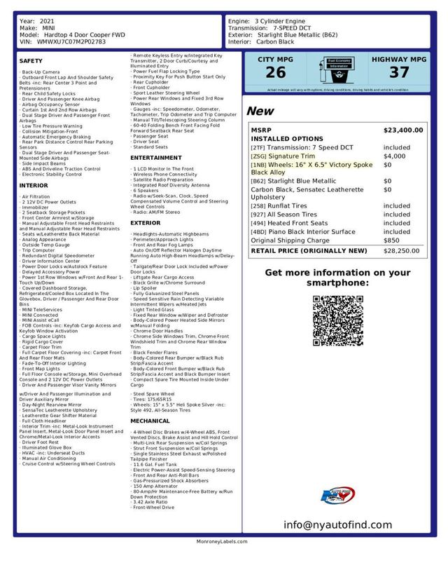 2021 MINI Hardtop - $16,822