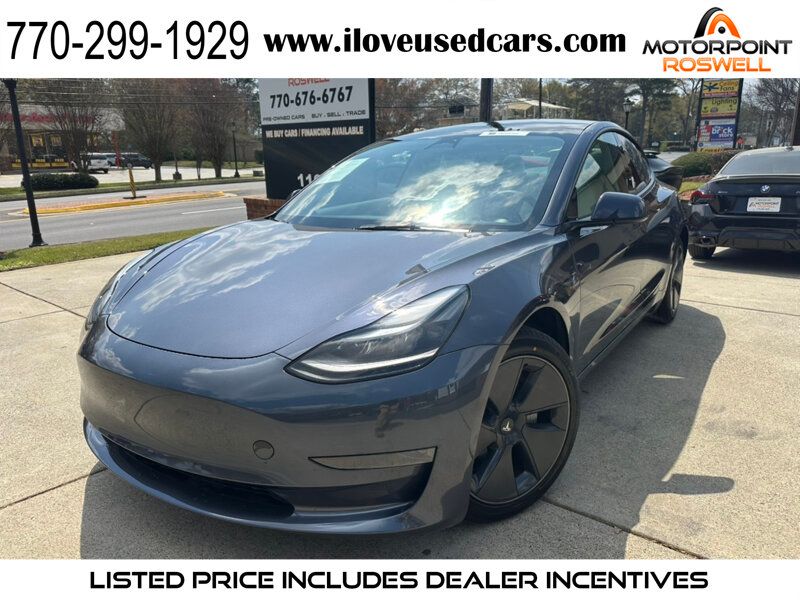 Gray 2023 Tesla Model 3 RWD Sedan Rear-Wheel Drive Automatic