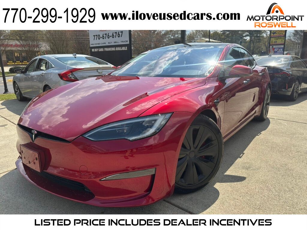 Red 2024 Tesla Model S Plaid AWD Sedan All-Wheel Drive Automatic