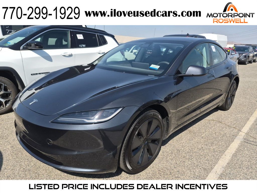 Black 2025 Tesla Model 3 Long Range RWD Sedan Rear-Wheel Drive Automatic