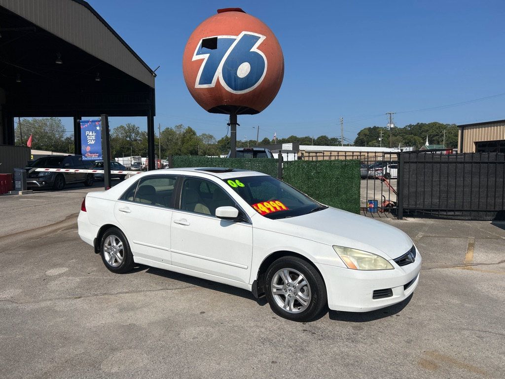 White 2006 Honda Accord Sedan Front-Wheel Drive 5-Speed Automatic