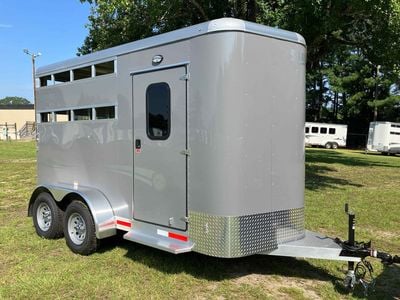2025 New Shadow 2 Horse Slant Open Slat at Kingdom Horse Trailers