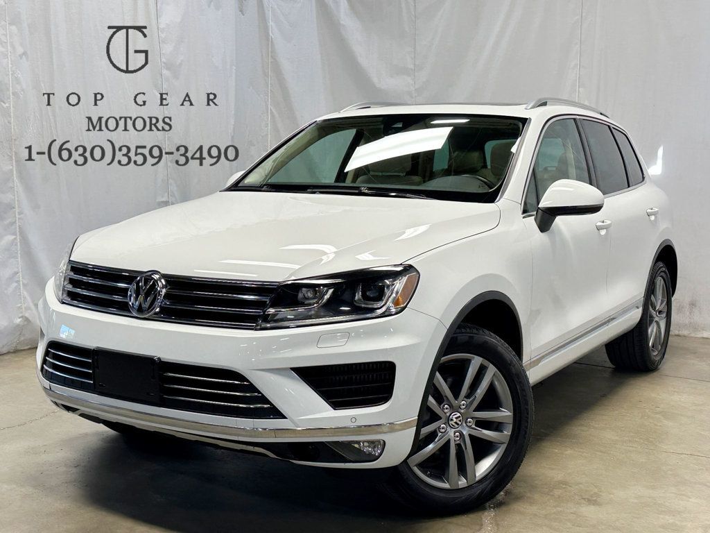 Pure White 2016 Volkswagen Touareg SUV / Crossover All-Wheel Drive 8-Speed Automatic