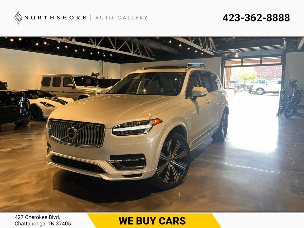 Crystal White Metallic 2023 Volvo XC90 Recharge T8 Plus Bright Theme 7-Passenger eAWD SUV / Crossover All-Wheel Drive 8-Speed Automatic