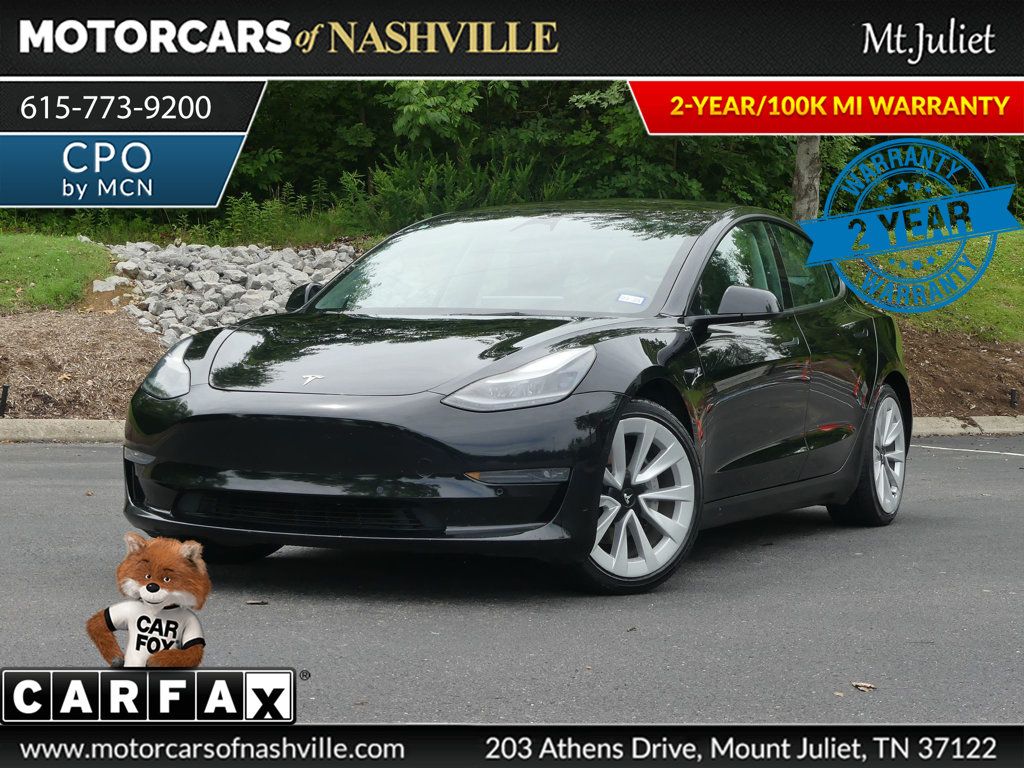 Solid Black 2022 Tesla Model 3 Long Range AWD Sedan All-Wheel Drive Automatic