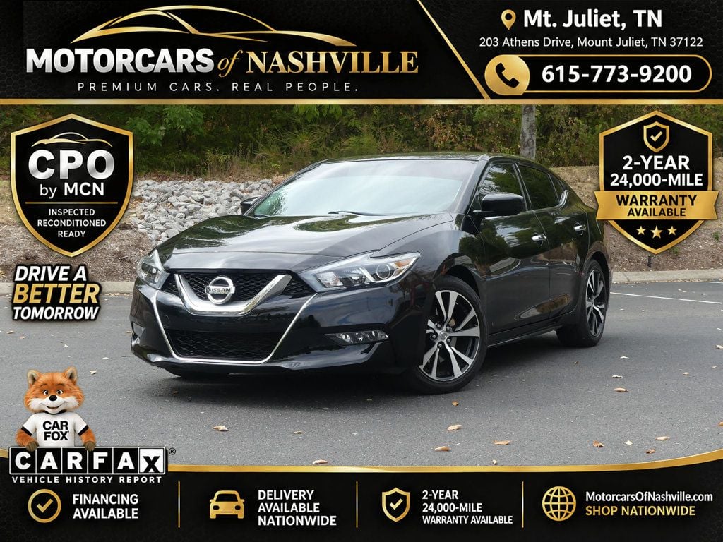 Super Black 2017 Nissan Maxima Sedan Front-Wheel Drive Automatic