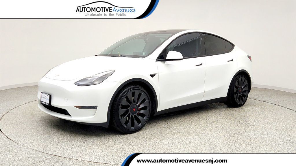 Pearl White Multi-Coat 2023 Tesla Model Y Performance AWD SUV / Crossover All-Wheel Drive Automatic