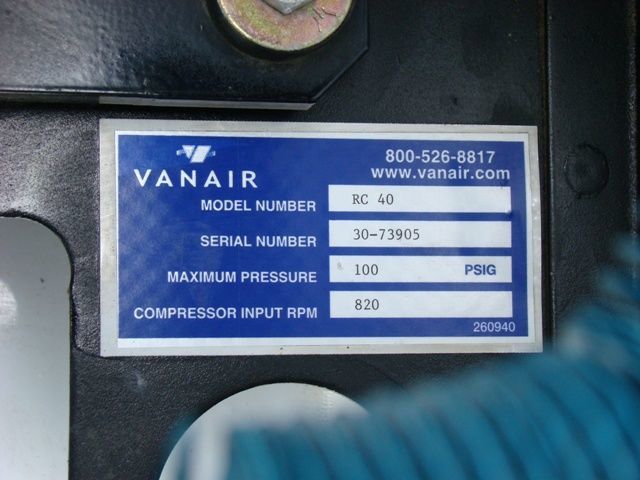 0 VanAir RC40 Hydraulic Compressor - 4037300 - 4