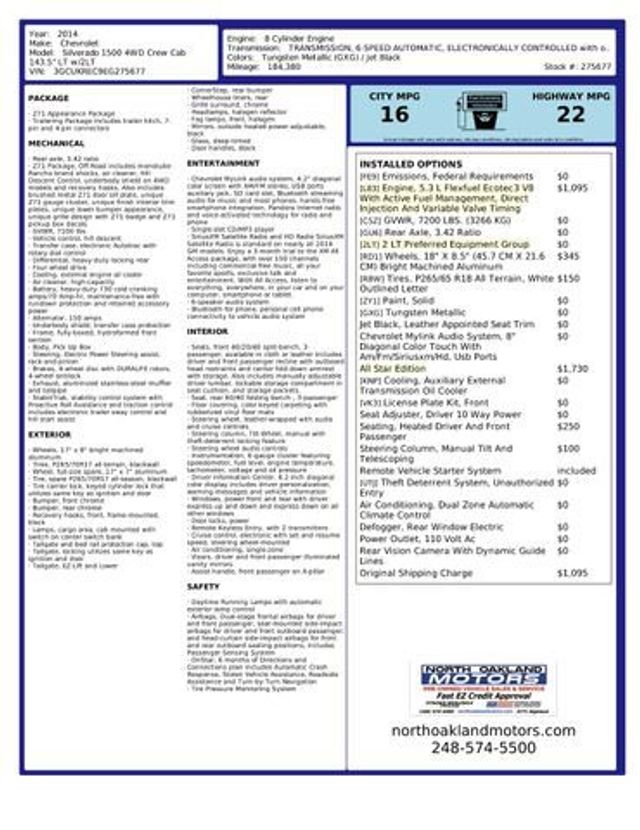 2014 Chevrolet Silverado 1500 Crew Cab LT Pickup 4D 5 3/4 ft - 20657826 - 37