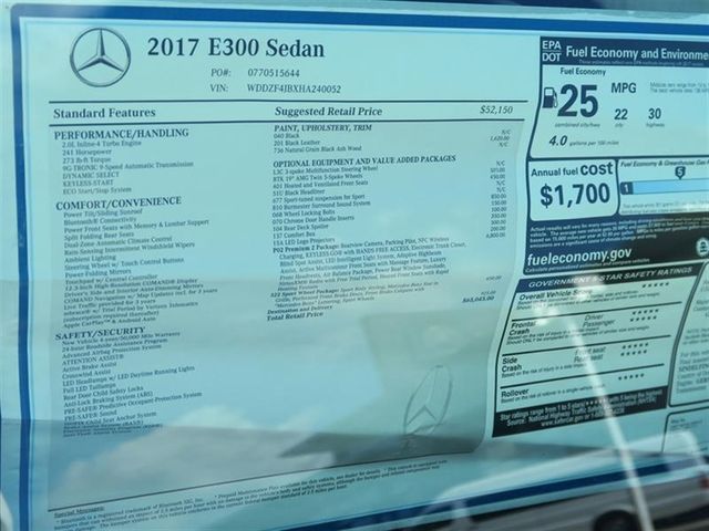 2017 Mercedes-Benz E-Class E 300 Sport RWD Sedan - 16726767 - 9