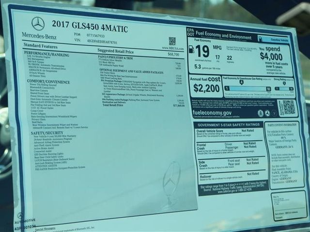 2017 Mercedes-Benz GLS GLS450 4MATIC SUV - 15785909 - 9