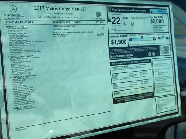 2017 Mercedes-Benz Metris Cargo Van Metris Cargo Van Standard Roof 126" Wheelbase Work - 17091108 - 9