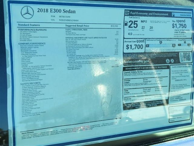 2018 Mercedes-Benz E-Class E 300 Luxury RWD Sedan - 16829454 - 9