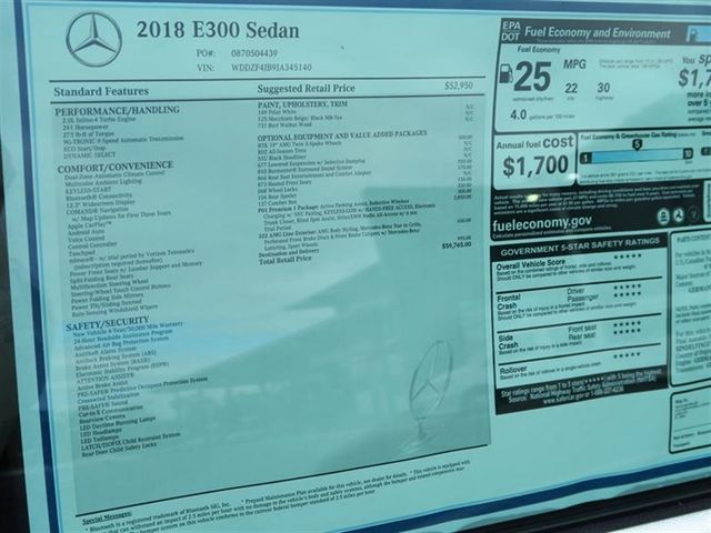 2018 Mercedes-Benz E-Class E 300 RWD Sedan - 17006943 - 9