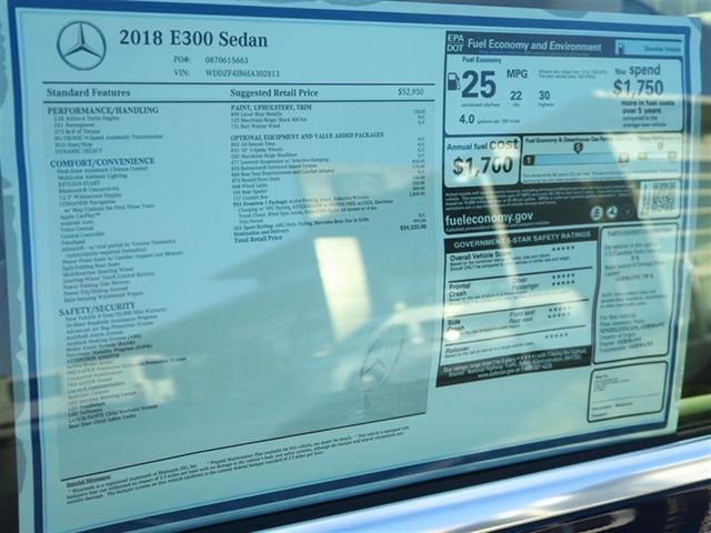 2018 Mercedes-Benz E-Class E 300 Sport RWD Sedan - 16816175 - 9