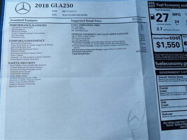 2018 Mercedes-Benz GLA GLA 250 SUV - 17076235 - 9