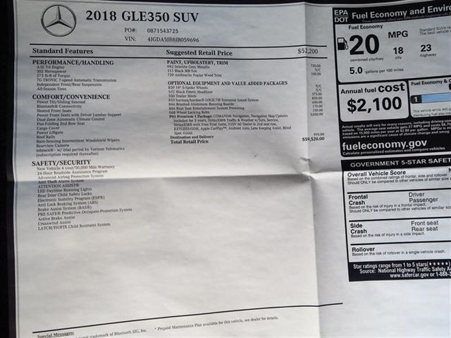 2018 Mercedes-Benz GLE GLE 350 SUV - 17091107 - 9