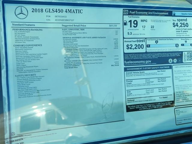 2018 Mercedes-Benz GLS GLS 450 4MATIC SUV - 16989459 - 9